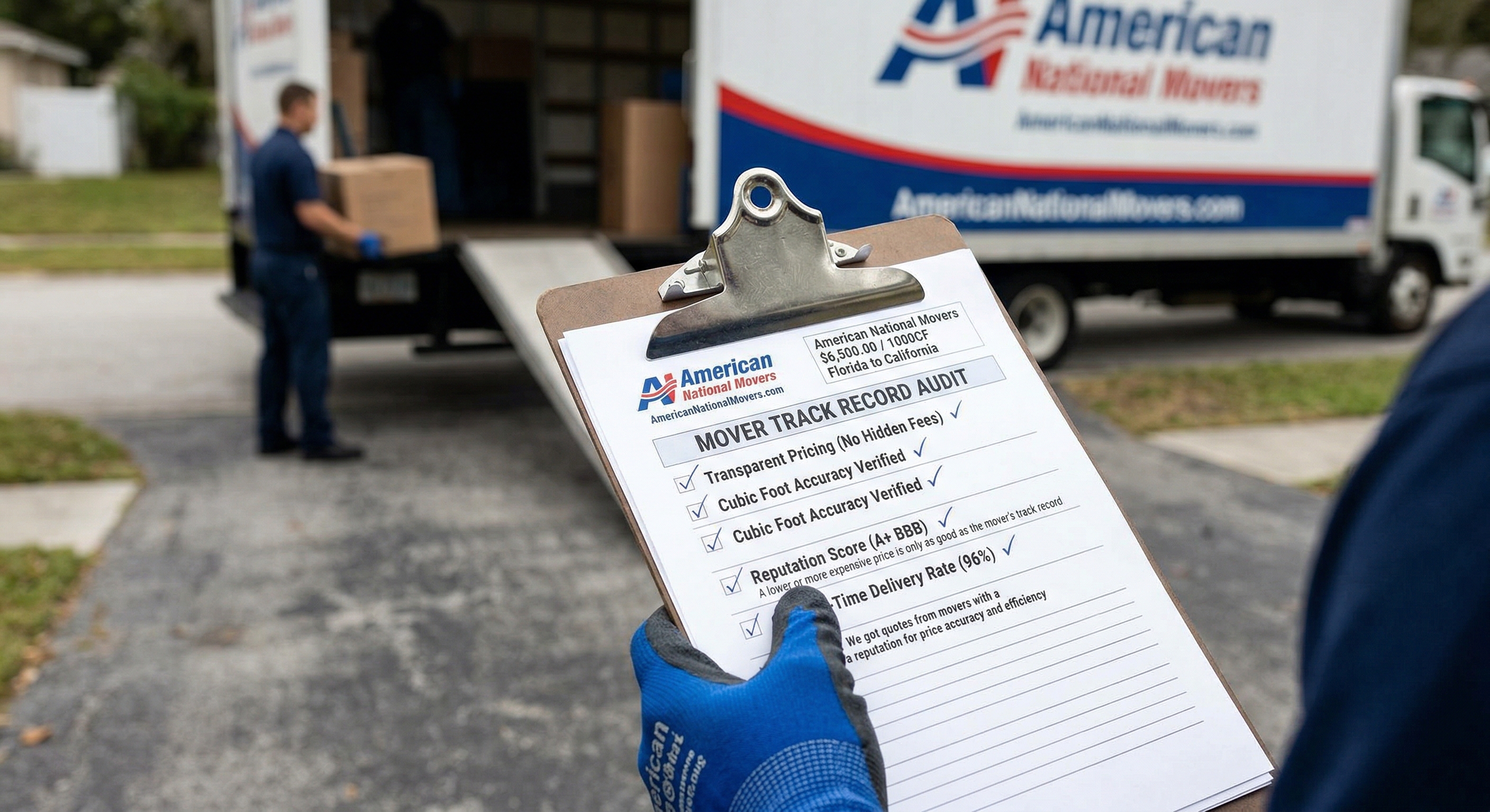 American National Movers three bedroom checklist